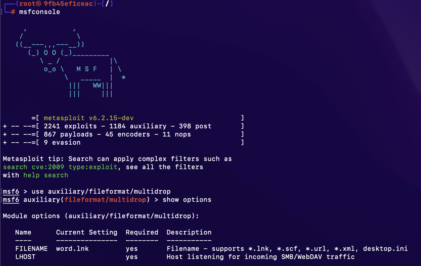 Plugin multidrop de Metasploit